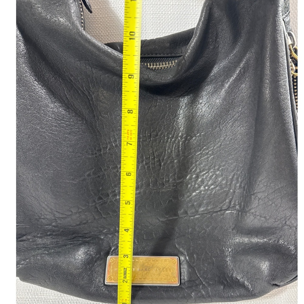 Marc by Marc Jacobs Black Leather Hobo Shoulder Bag Gold Hardware Slouchy - Picture 7 of 15